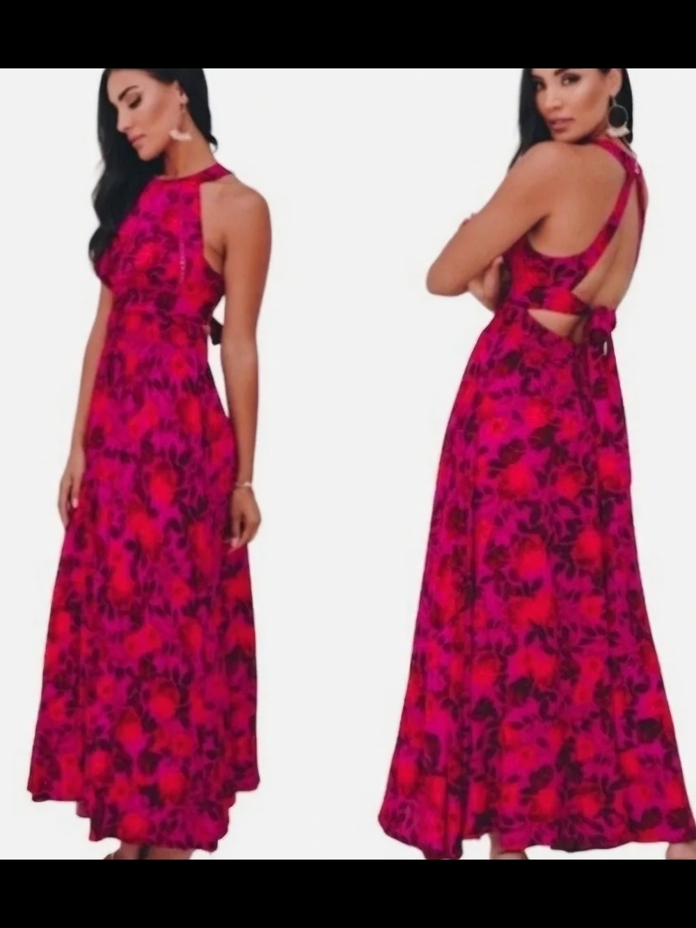 Abel The Label Floral Maxi Dress - Smocked Waist Sz S - Picture 16 of 16